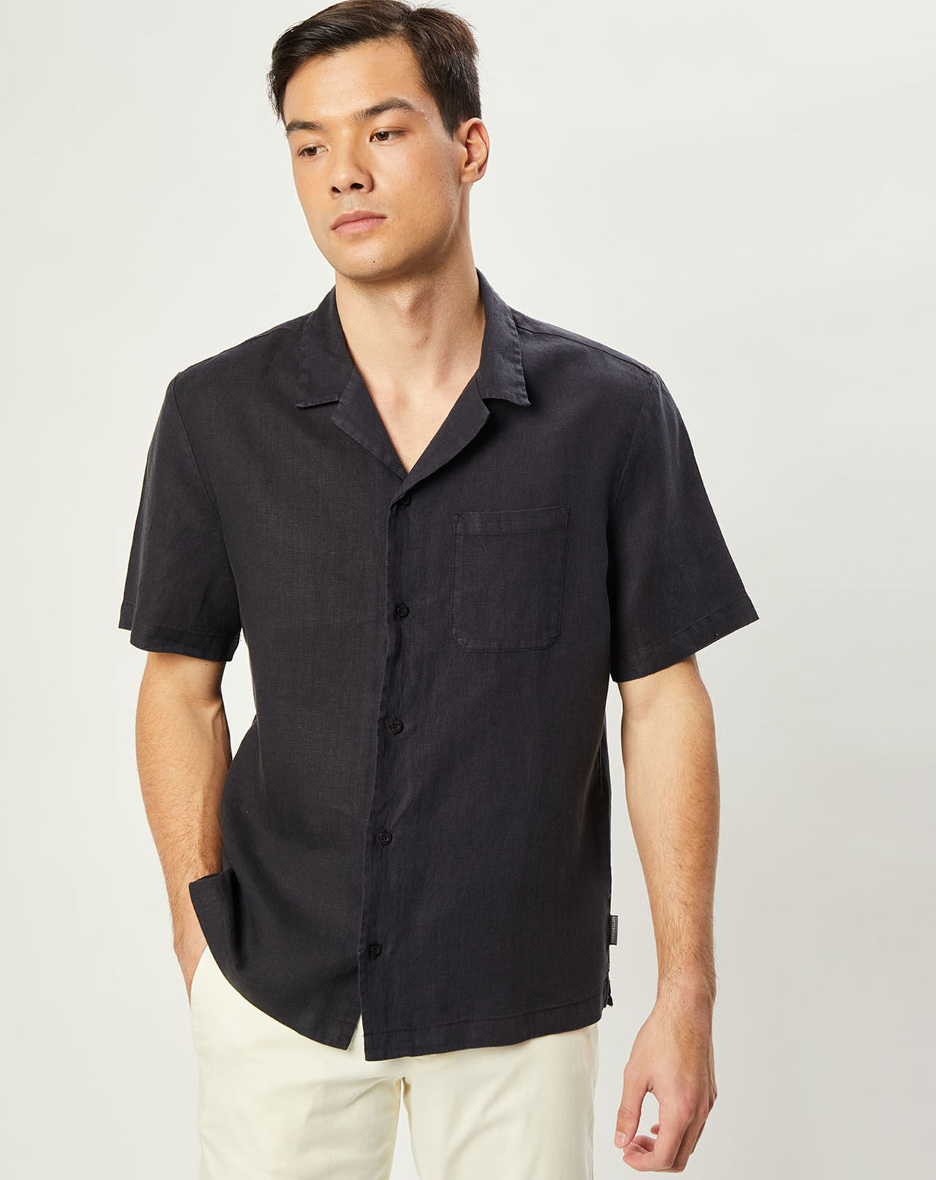 Harris Wilson Chemise 100% Lin Regular Fit Bernard fumée