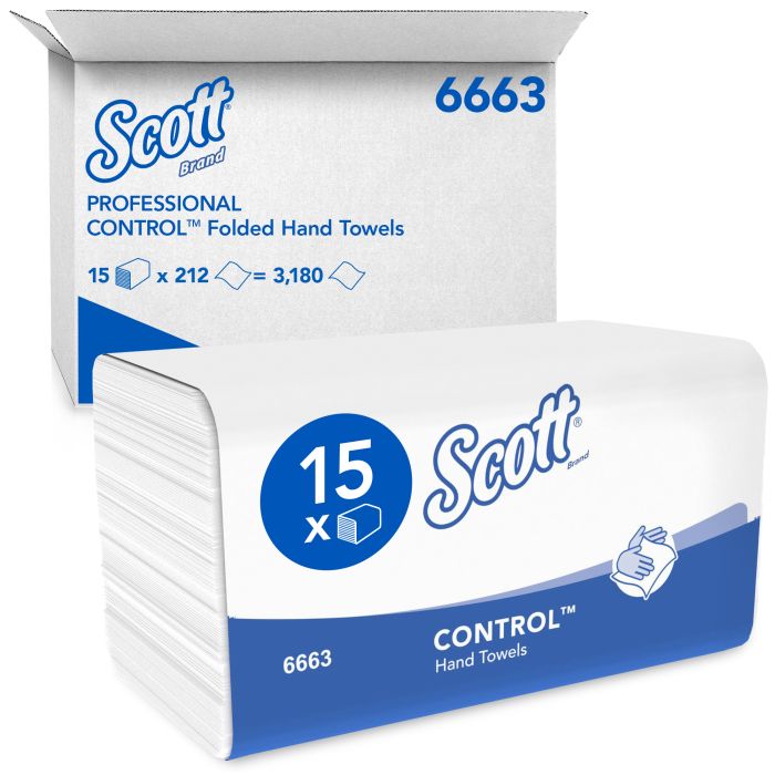 Scott 6663 3180st Control Intergevouwen  handdoeken 1-Laags wit (6663)