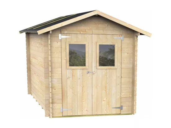 Abri de jardin double porte en bois pour les outils 198x198 MaxiTool