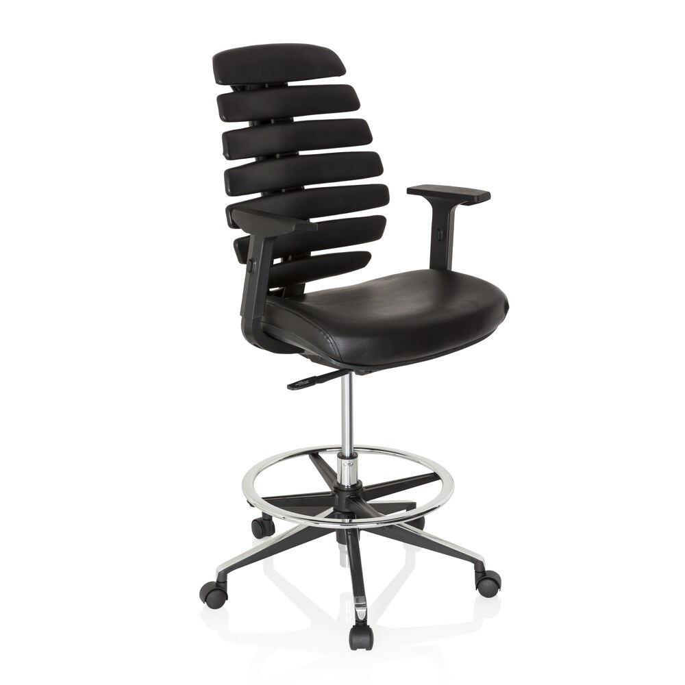 Counterstuhl ERGO LINE II WORK Leder mit Armlehnen (höhenverstellbar) hjh OFFICE