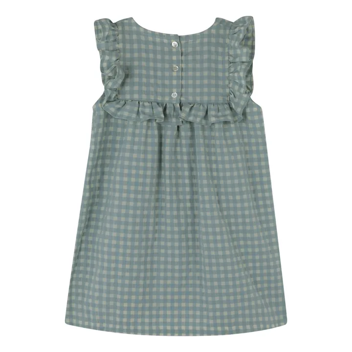 Babe & Tess Robe Vichy Volants Elena | Bleu Vert