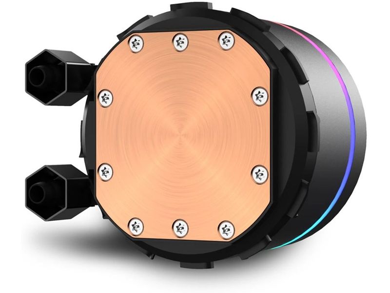 Sharkoon Wasserkühlung S80 RGB Schwarz Kompakte All-in-One-Wasserkühlung mit einem 240-Millimeter-Radiator
