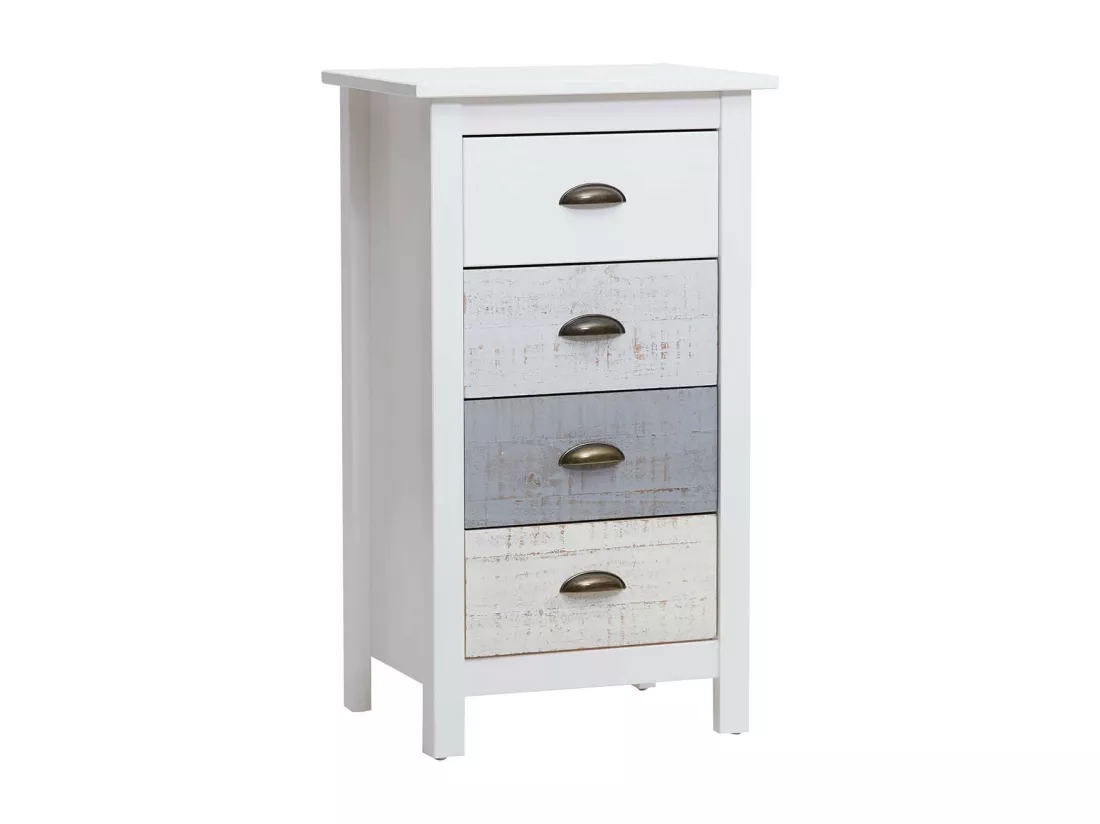 ROSALIA - Chiffonnier 4 Tiroirs Bois Aspect Vieilli