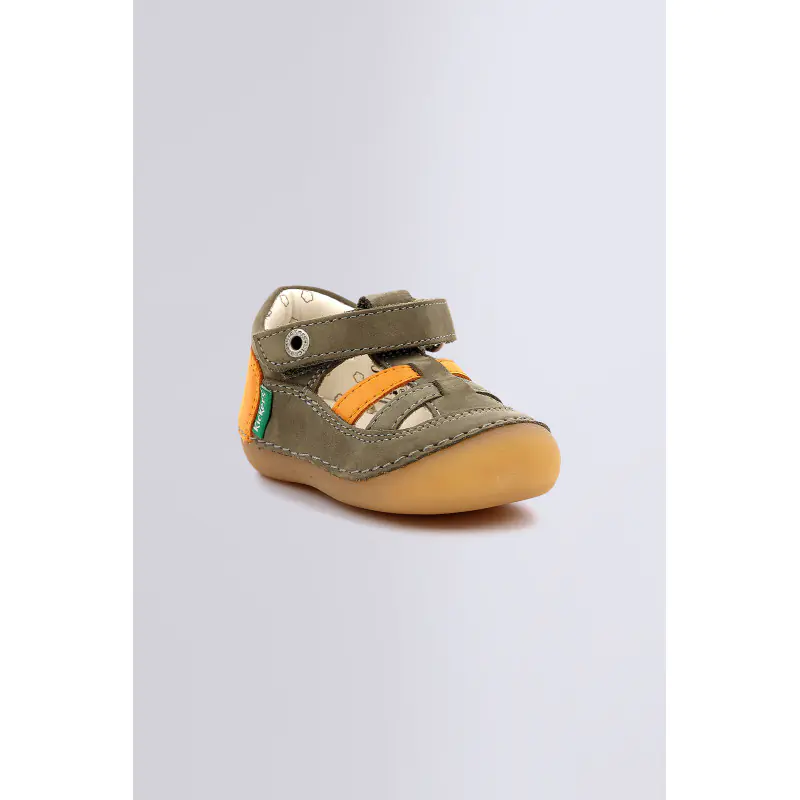 SUSHY KAKI ORANGE SALOMÉS Cuir Garçon