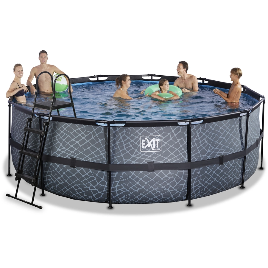 EXIT Frame Pool ø427x122cm (12v Sandfilter) – Grau