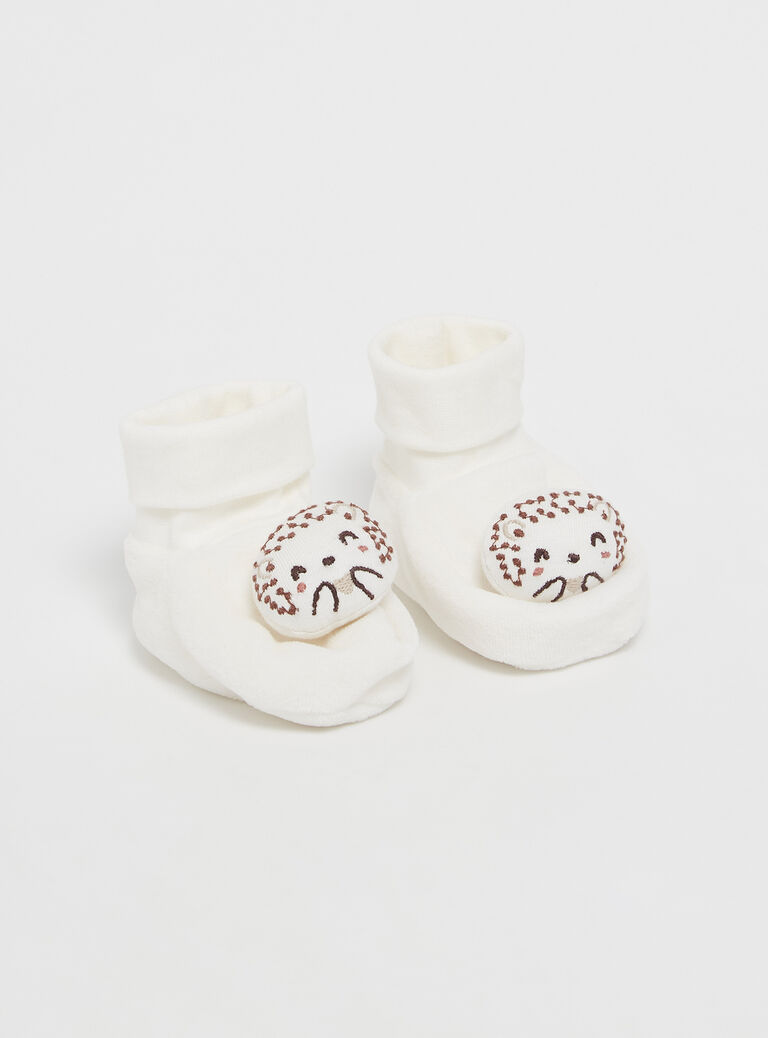 Chaussons unis blanc cassés mixte
