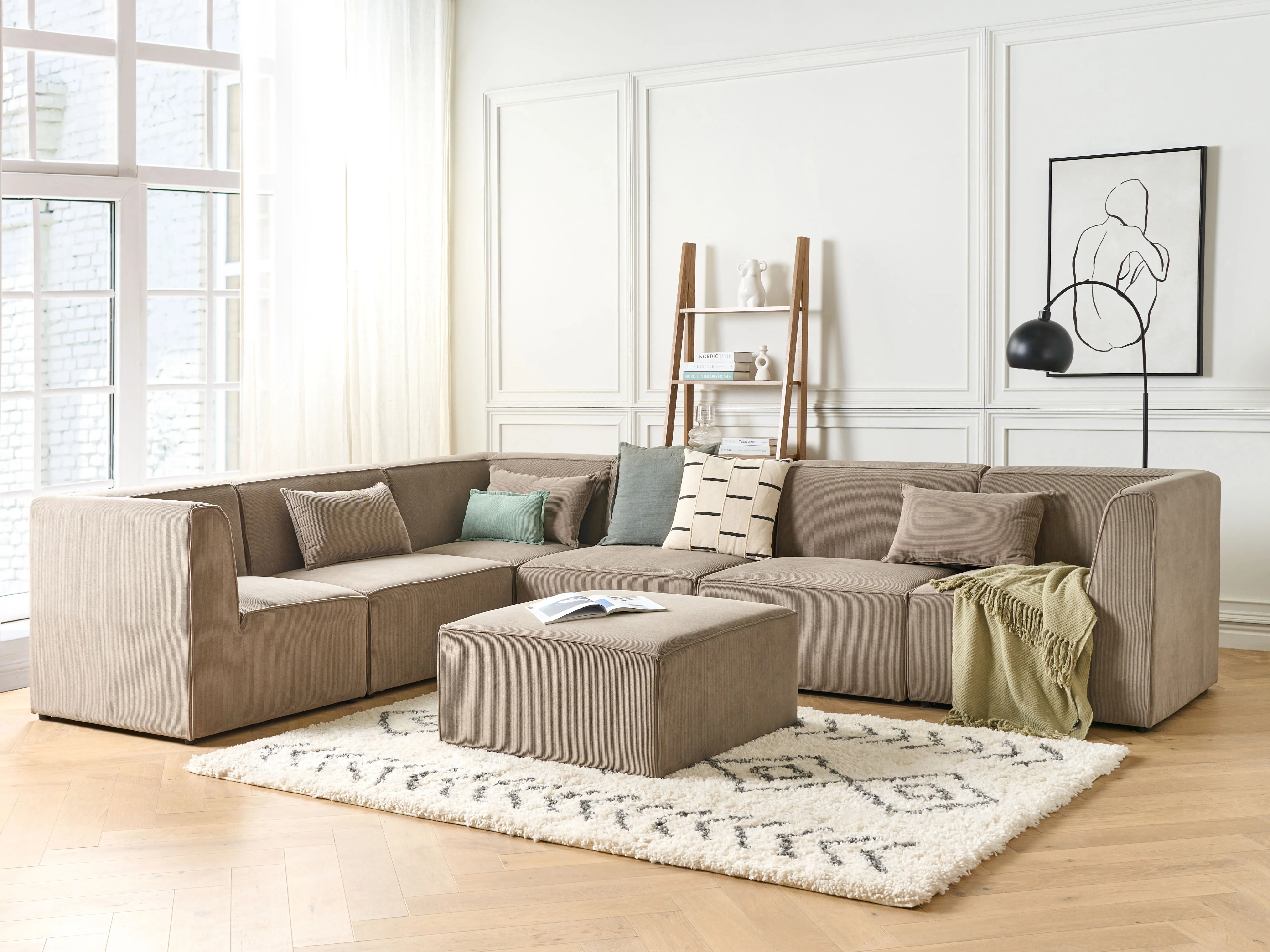 Ottomaan LEMVIG Corduroy Taupe