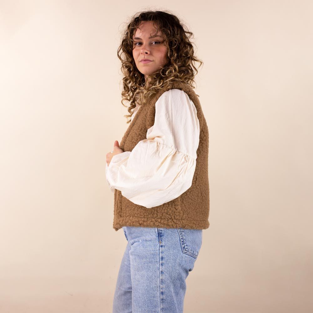 Moonrise dames wollen vestje bruin