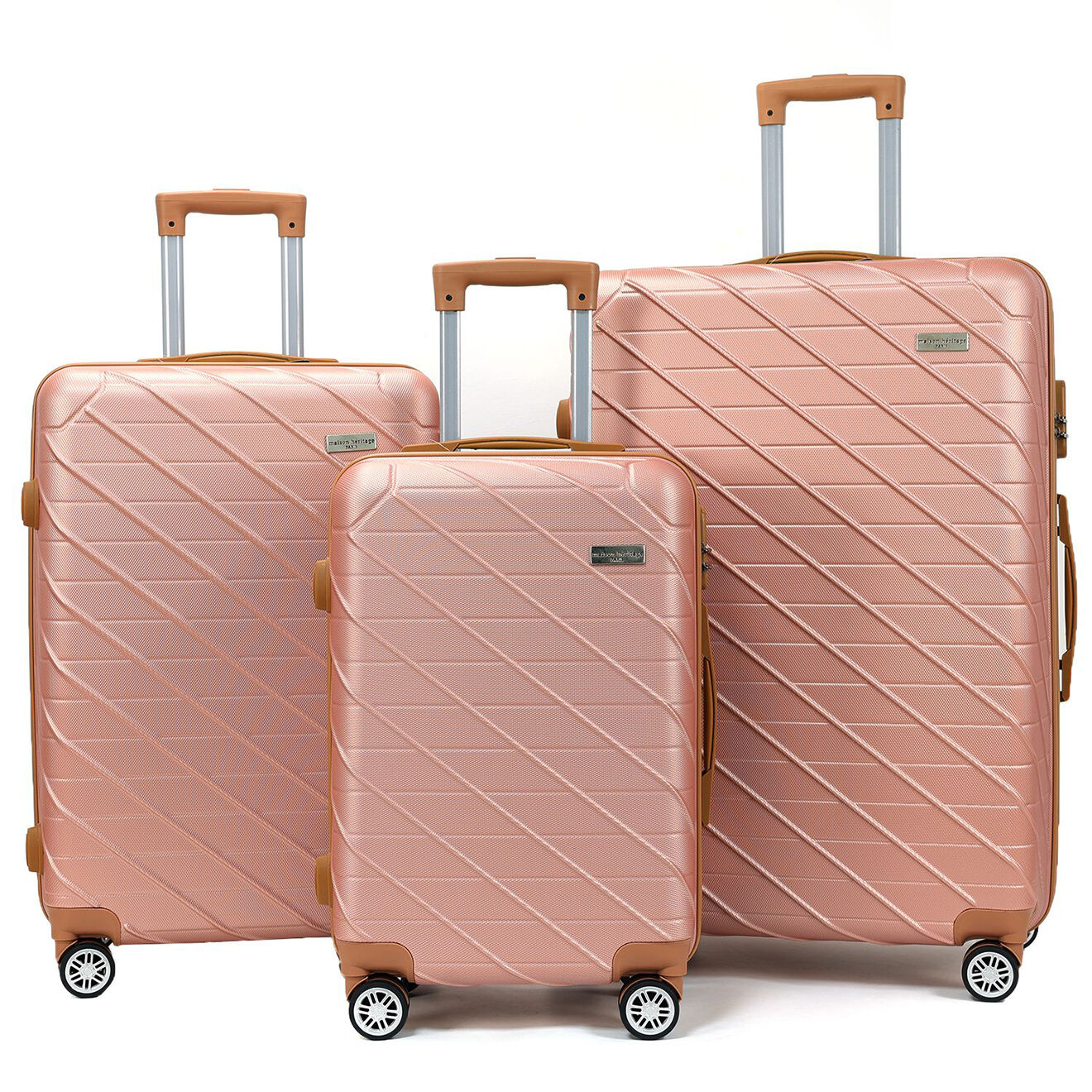 Maison Héritage 3 Valises 4 roues doubles Saint-Germain 55/65/75 cm rose doré