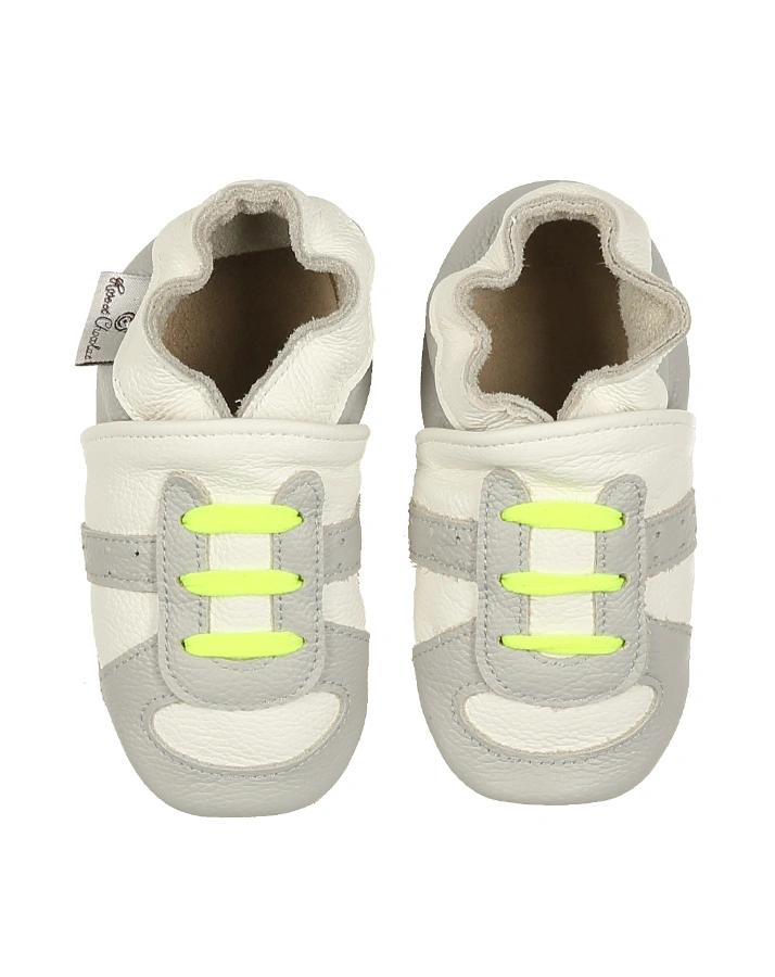 Krabbelschuhe CLASSICZ RUNNER in hellgrau/weiß
