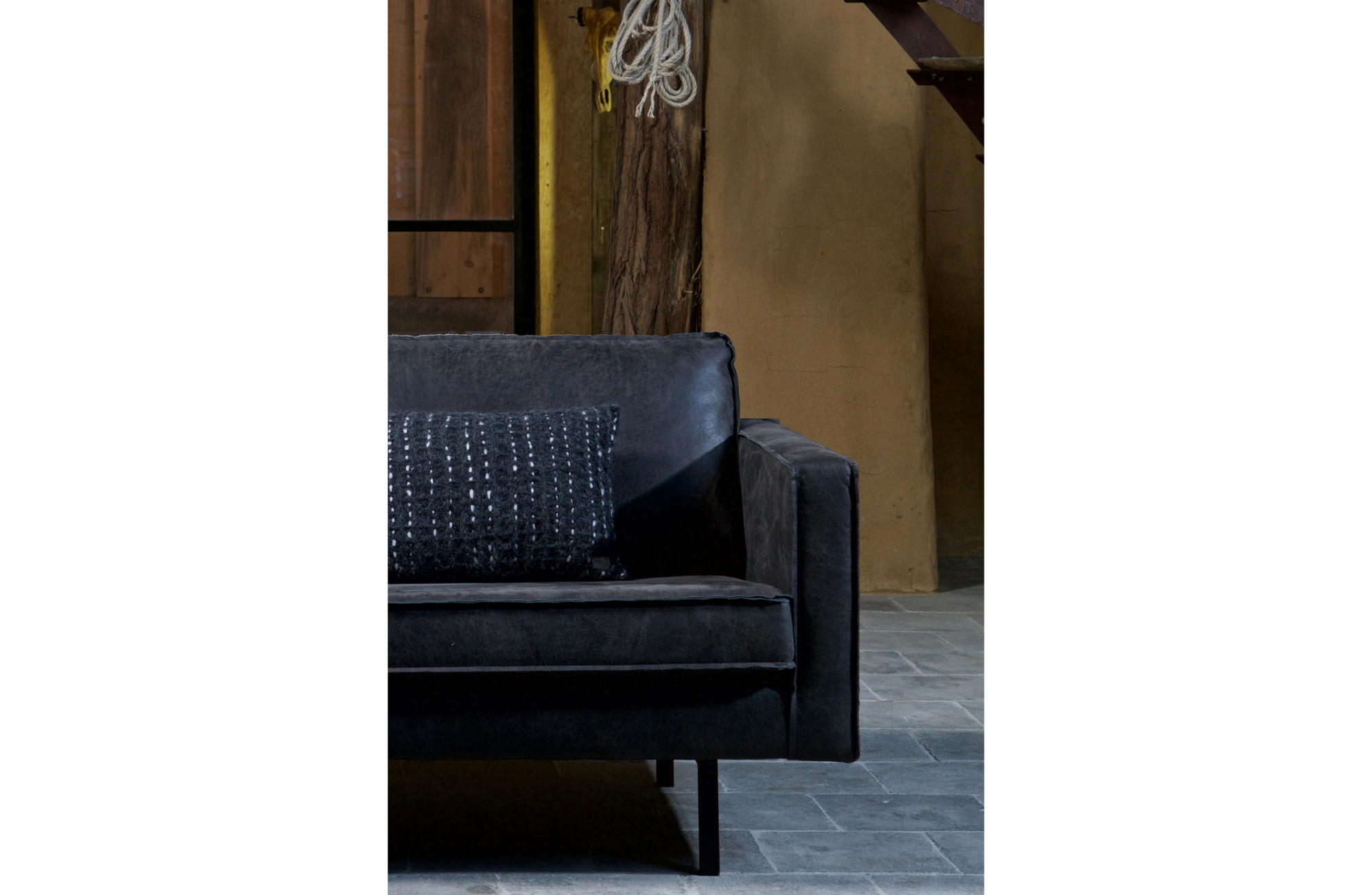Fauteuil Rodeo leer - Zwart