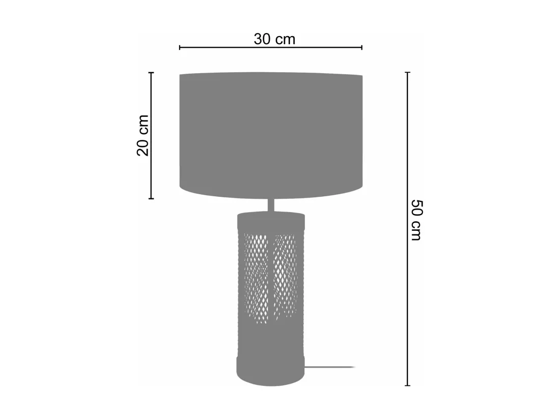 Lampe a poser poser métal naturel,beige,blanc 50 cm.