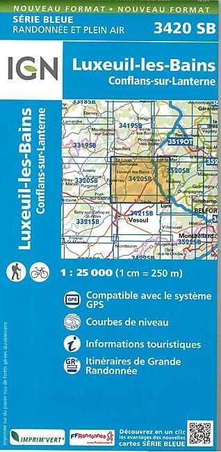 IGN - 3420 SB LUXEUIL LES BAINS 1 25 000