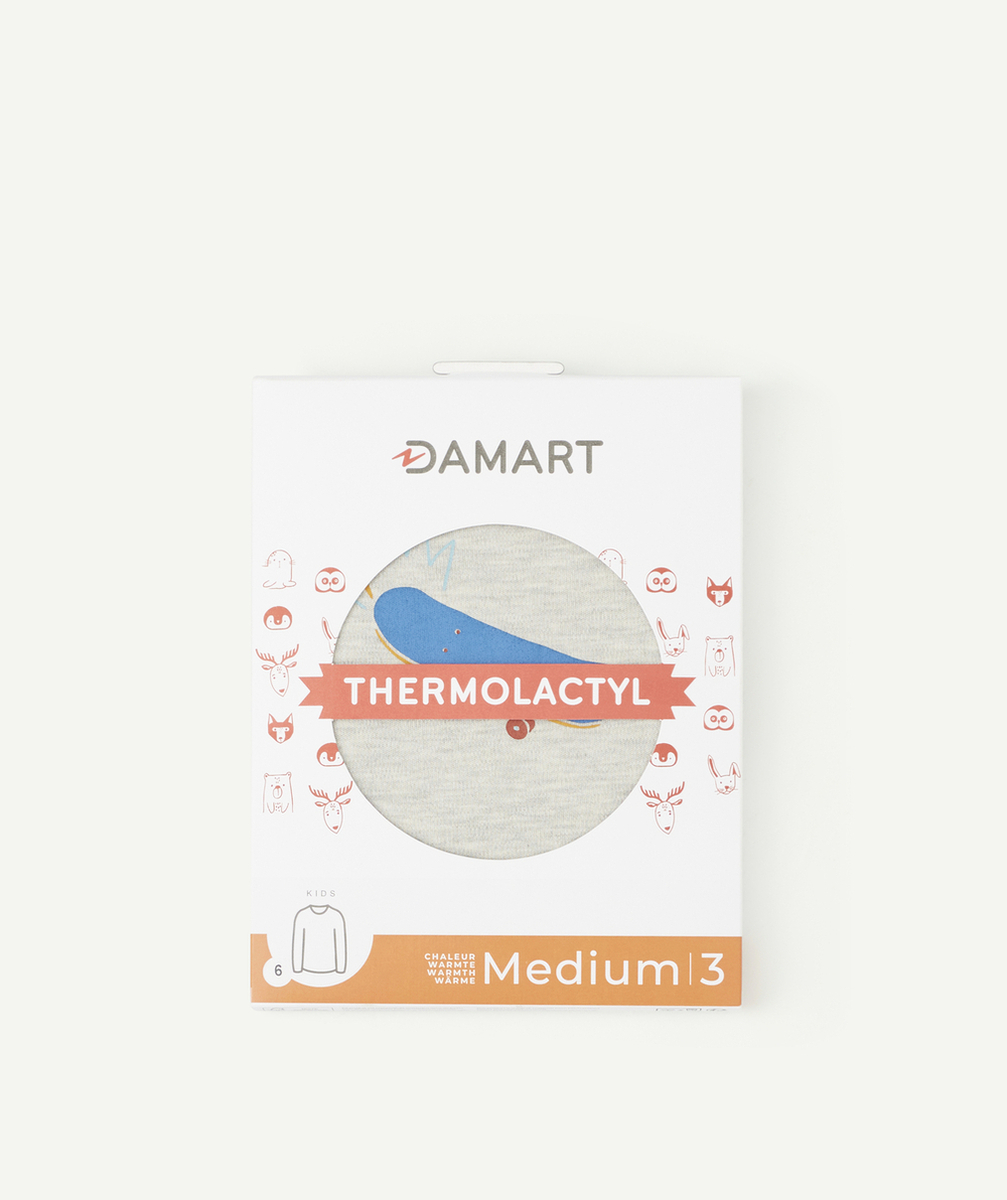 DAMARTT-SHIRT GRIS THERMOLACTYL 3 IMPRIMÉ SKATE