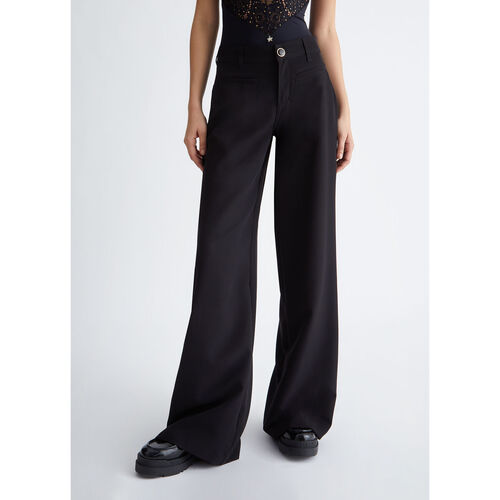 Liu Jo - Pantalón acampanado Bottom Up Negro