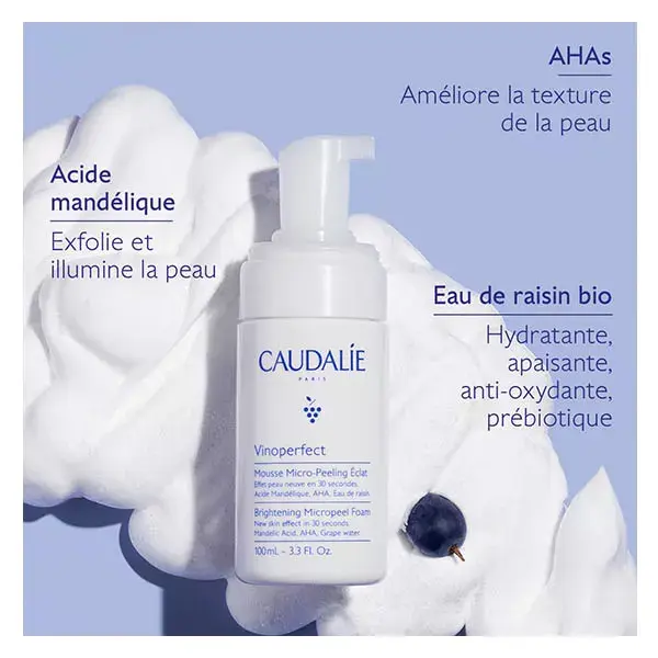 Caudalie Vinoperfect Mousse Micro-Peeling Éclat 100 ml