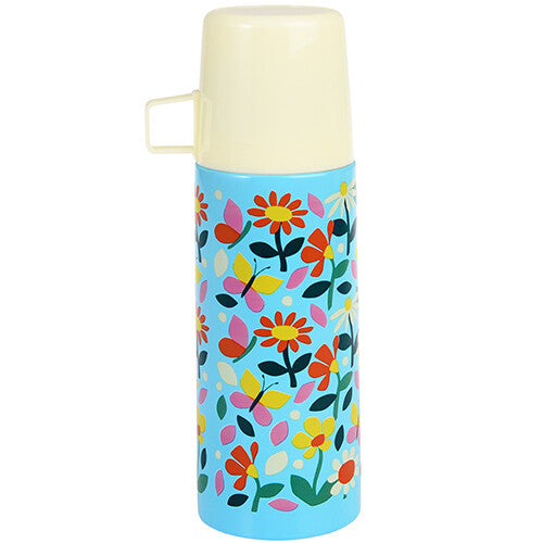 Rex london rvs thermosfles met beker - butterfly garden - 350 ml