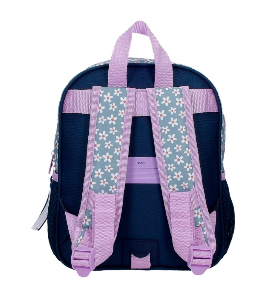 Mochila pré-escolar estilo Minnie da Disney, azul ajustável - 23x28x10cm -