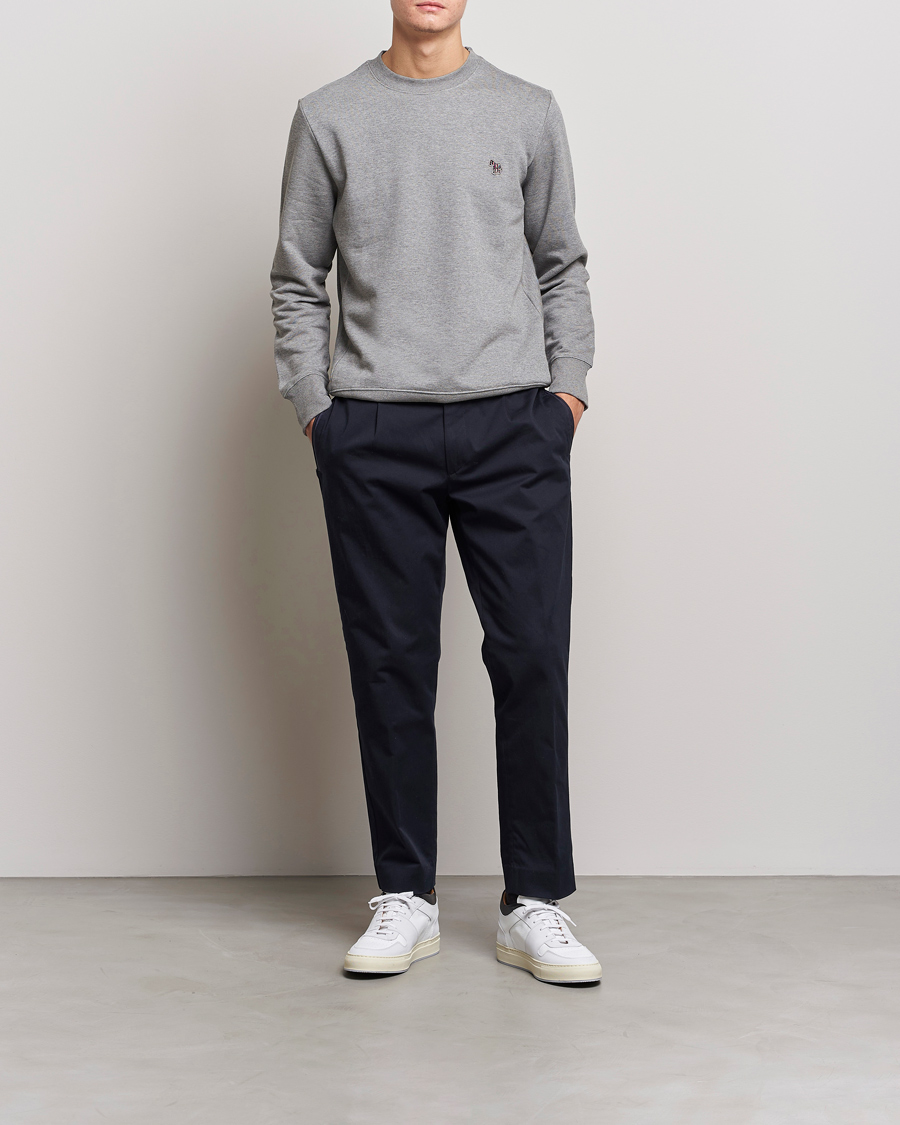 PS Paul Smith Organic Cotton Crew Neck Sweatshirt Grey Melange