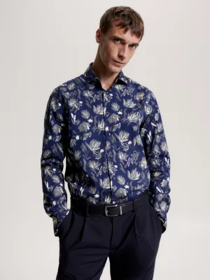 Camisa Slim Fit com Estampa Floral