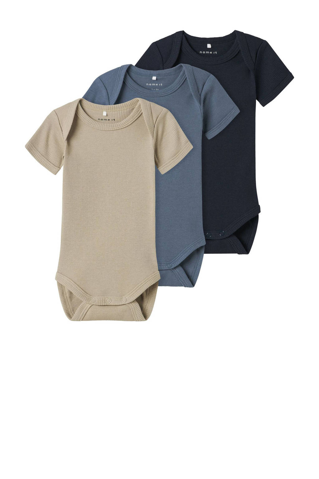 NAME IT romper NBNBODY - set van 3 blauw/bruin