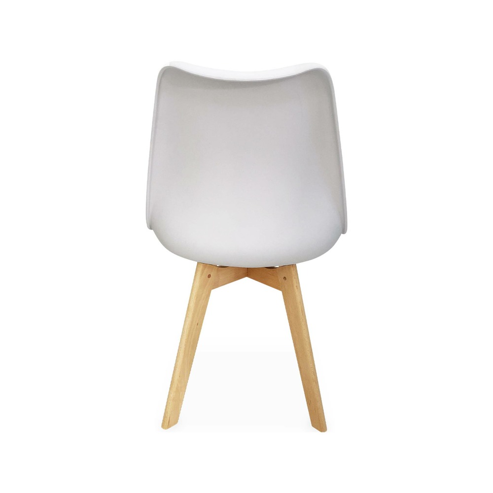 Lot de 6 chaises scandinaves. Pieds bois de hêtre. Chaises 1 place. Blancs