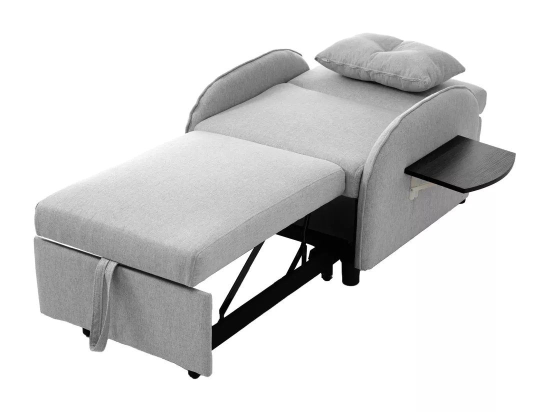 Canapé-lit simple multifonctionnel – avec fonction lit, chaise longue et fauteuil, canapé-lit réglable en trois positions, tables à thé pliantes