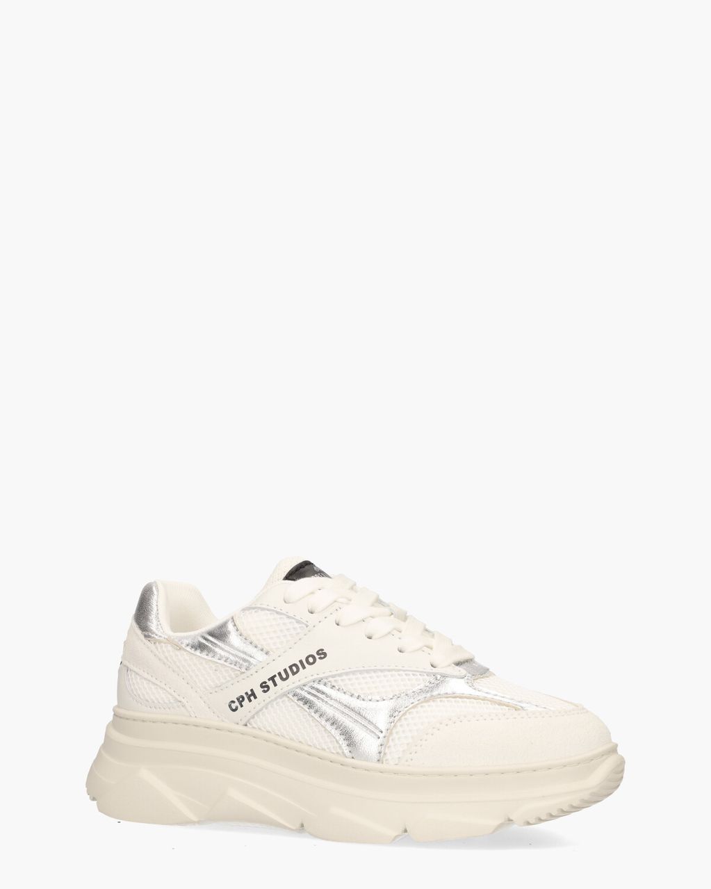 Copenhagen Studios CPH54 Material Mix Wit/Zilver Damessneakers