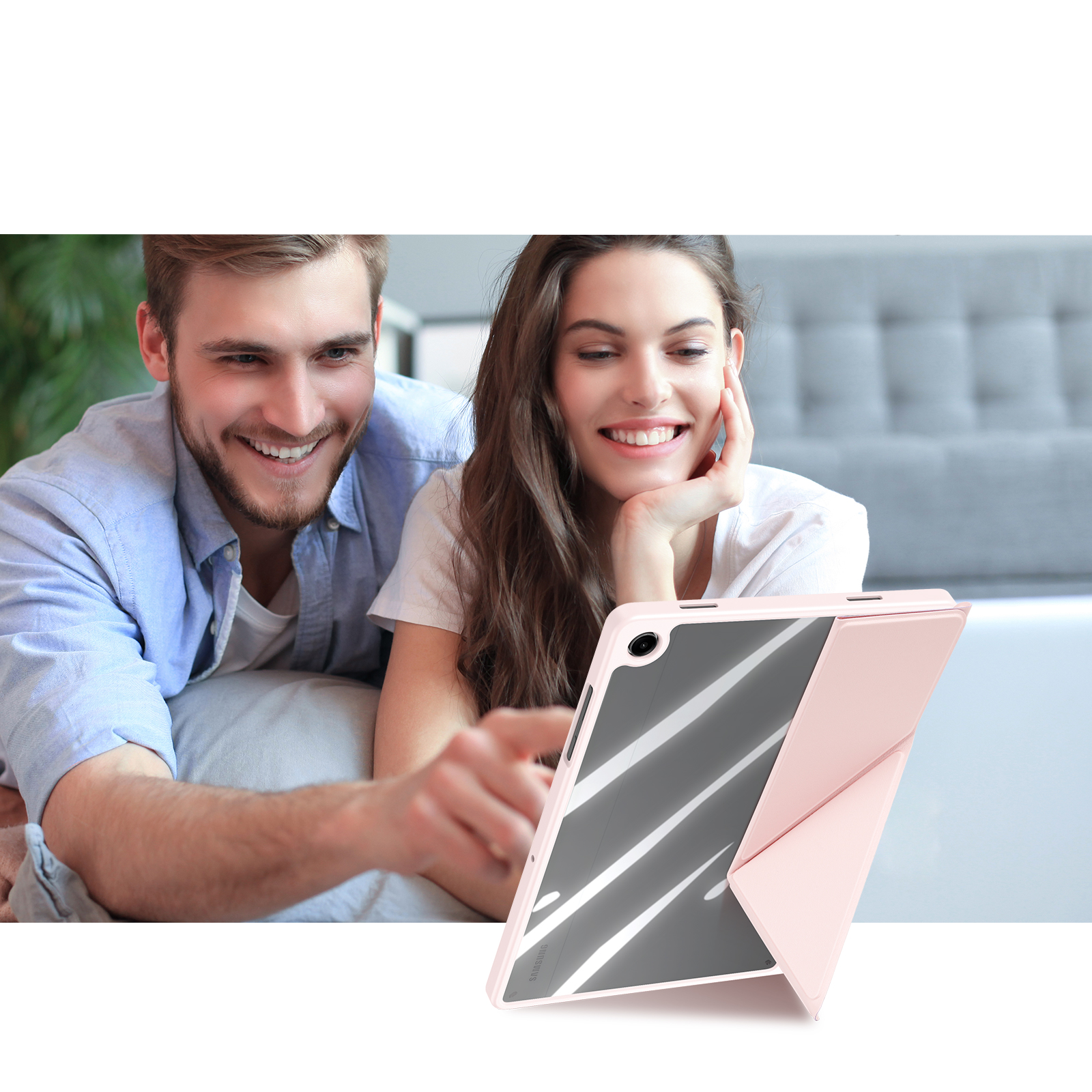 Samsung Galaxy Tab A11  Plus / A9  Plus 2in1 Abnehmbare Hybrid TPU Bumper Leder Tasche Smart Cover Schutzhülle - Schwarz