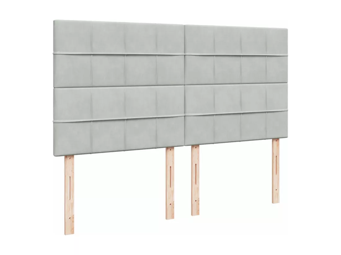 Sommier à lattes de lit et matelas Gris clair 180x200cm Velours