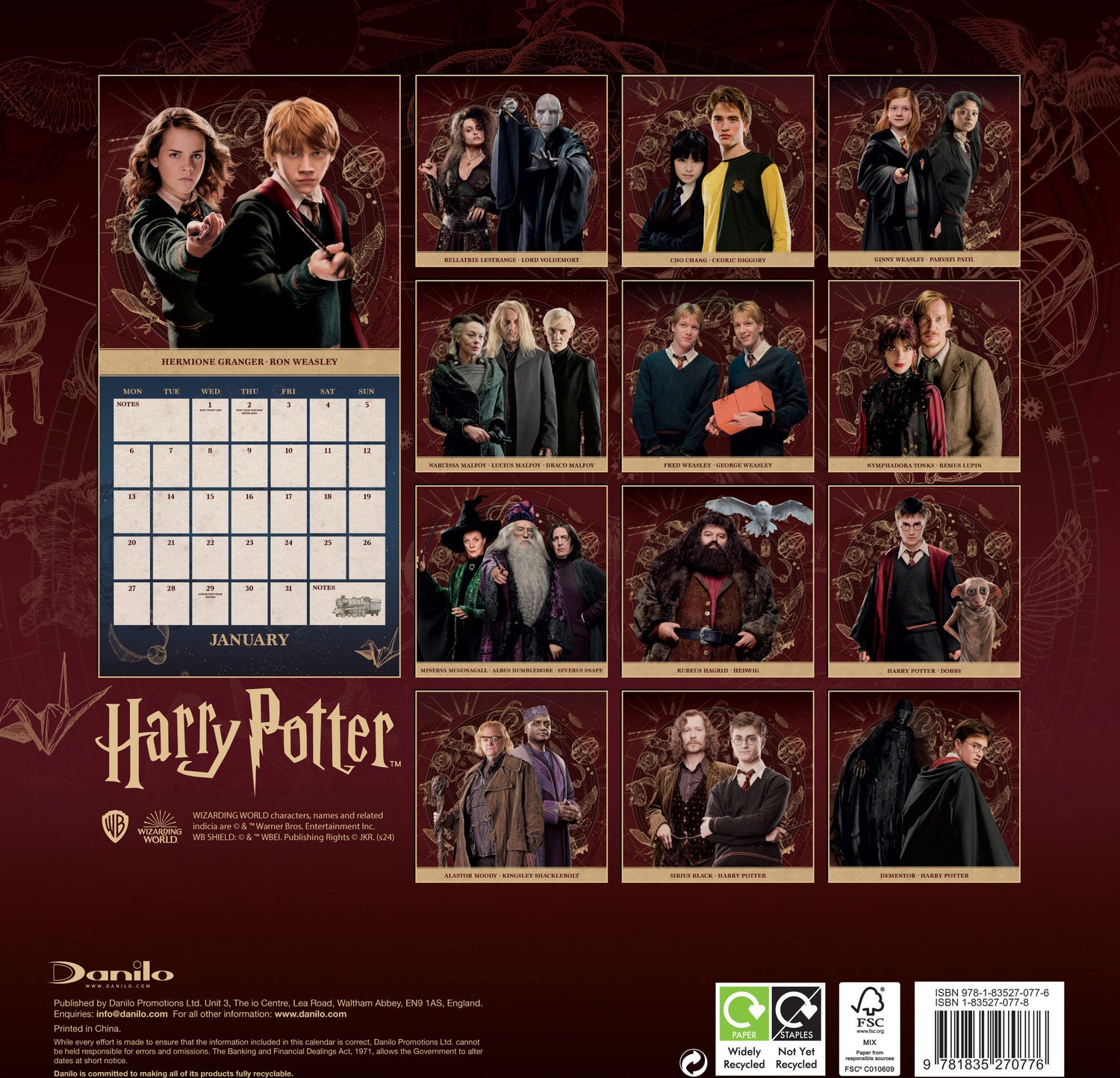 Plenty Gifts kalender harry potter 30 x 30 x 0,5 cm