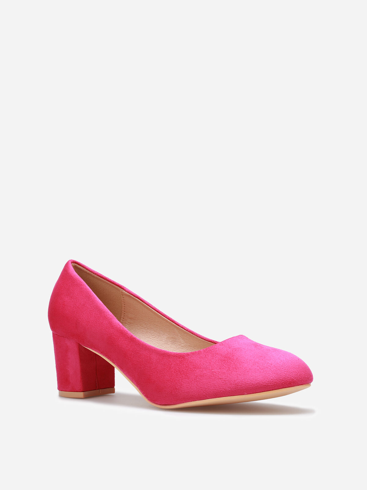 Escarpins arrondis en suédine grandes tailles- Fuchsia