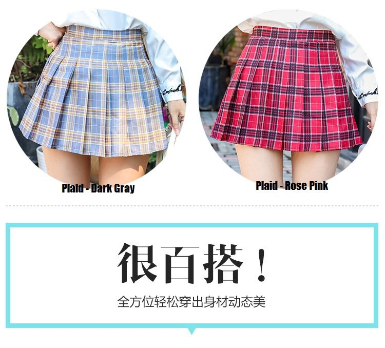 Niji Smile - Mini geplooide geruite rok