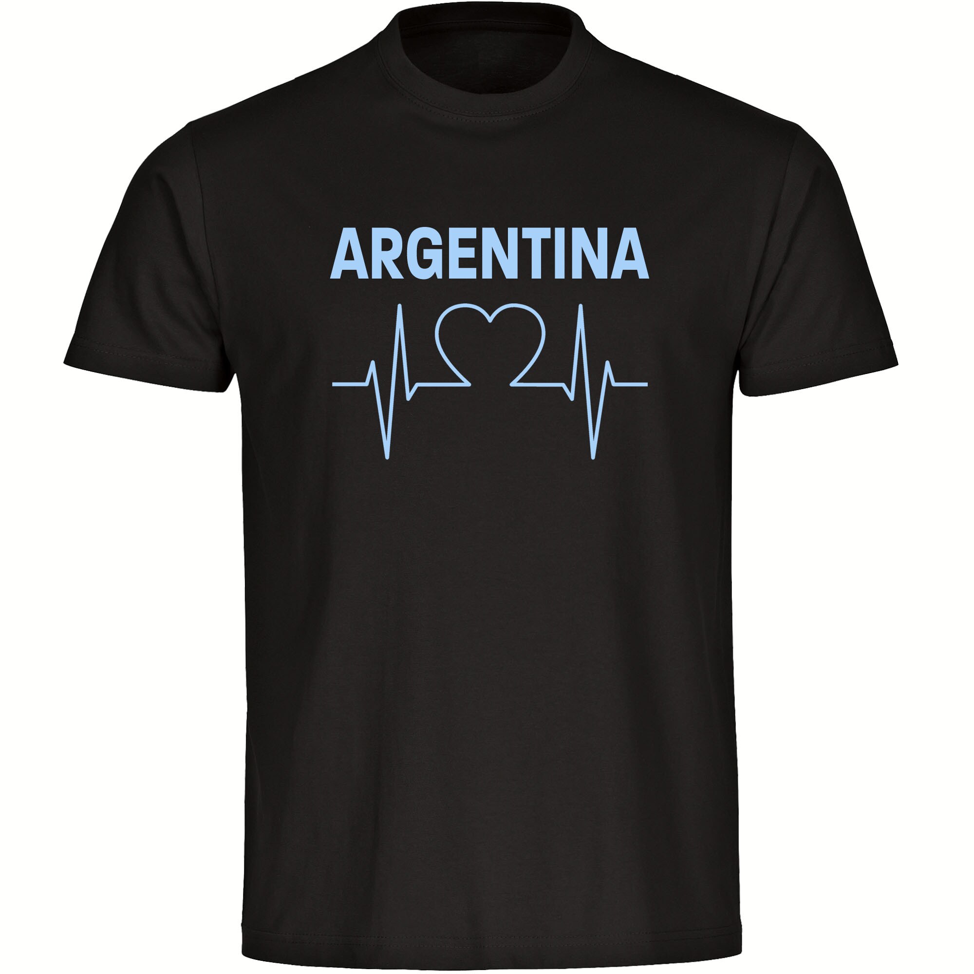 multifanshop® Kinder T-Shirt - Argentina - Herzschlag - Druck hellblau