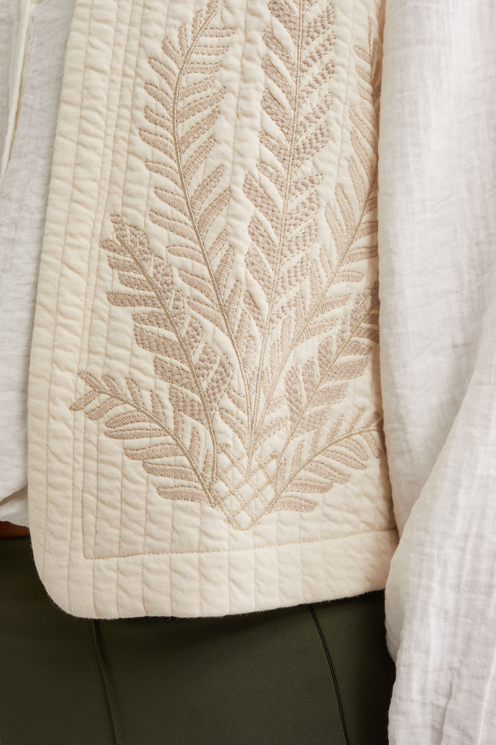 gilet met embroideries WE Fashion Gebroken wit