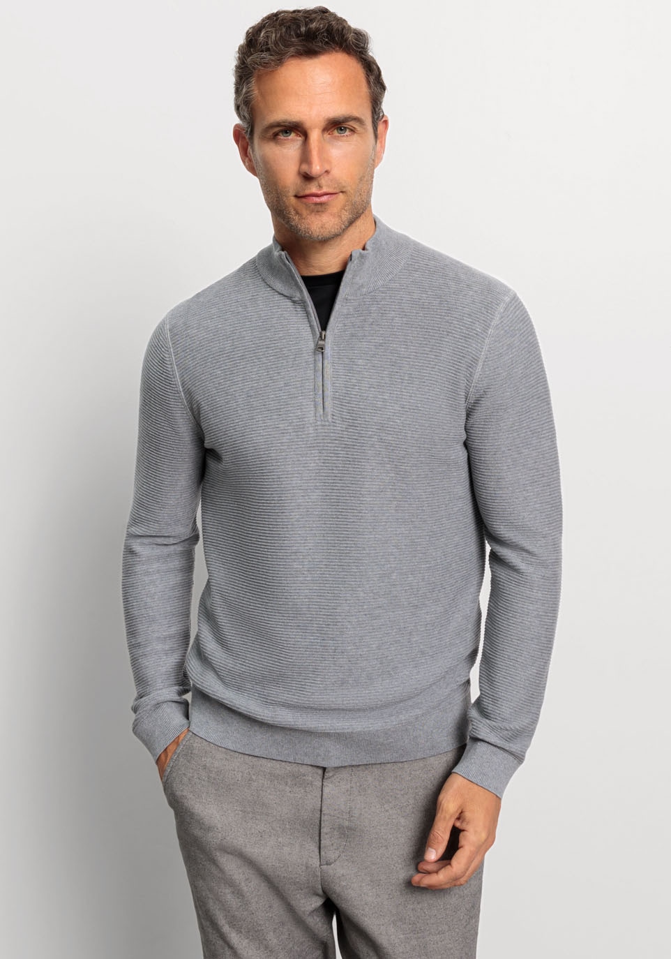OLYMP Troyer »OLYMP Strick Casual«, mit modischer Struktur