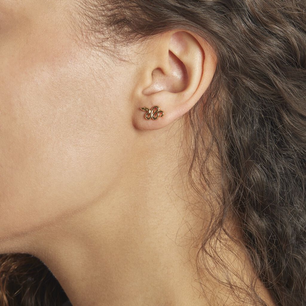 Boucles D'oreilles Puces Wandala Plaqué Or