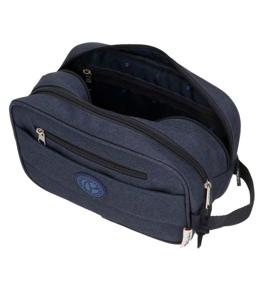 Nécessaire Pepe Jeans Aidan com compartimento duplo, azul