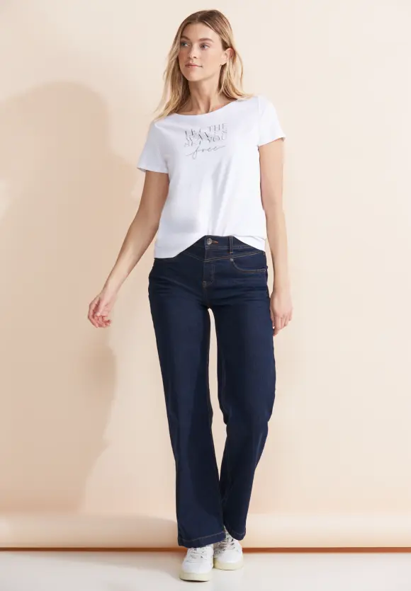 T-Shirt mit Partprint - White