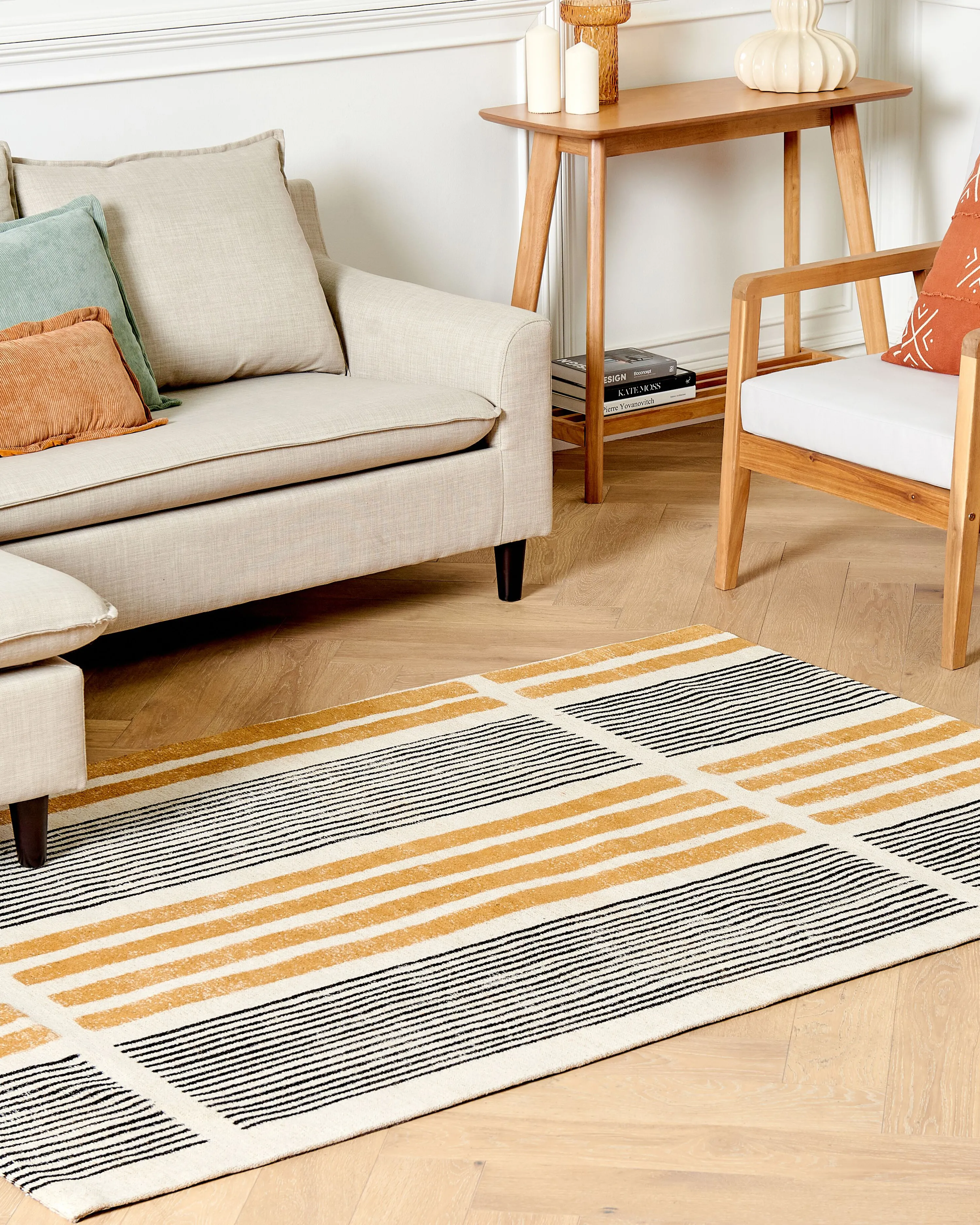 Vloerkleed KATRA Beige 140 x 200 cm Katoen
