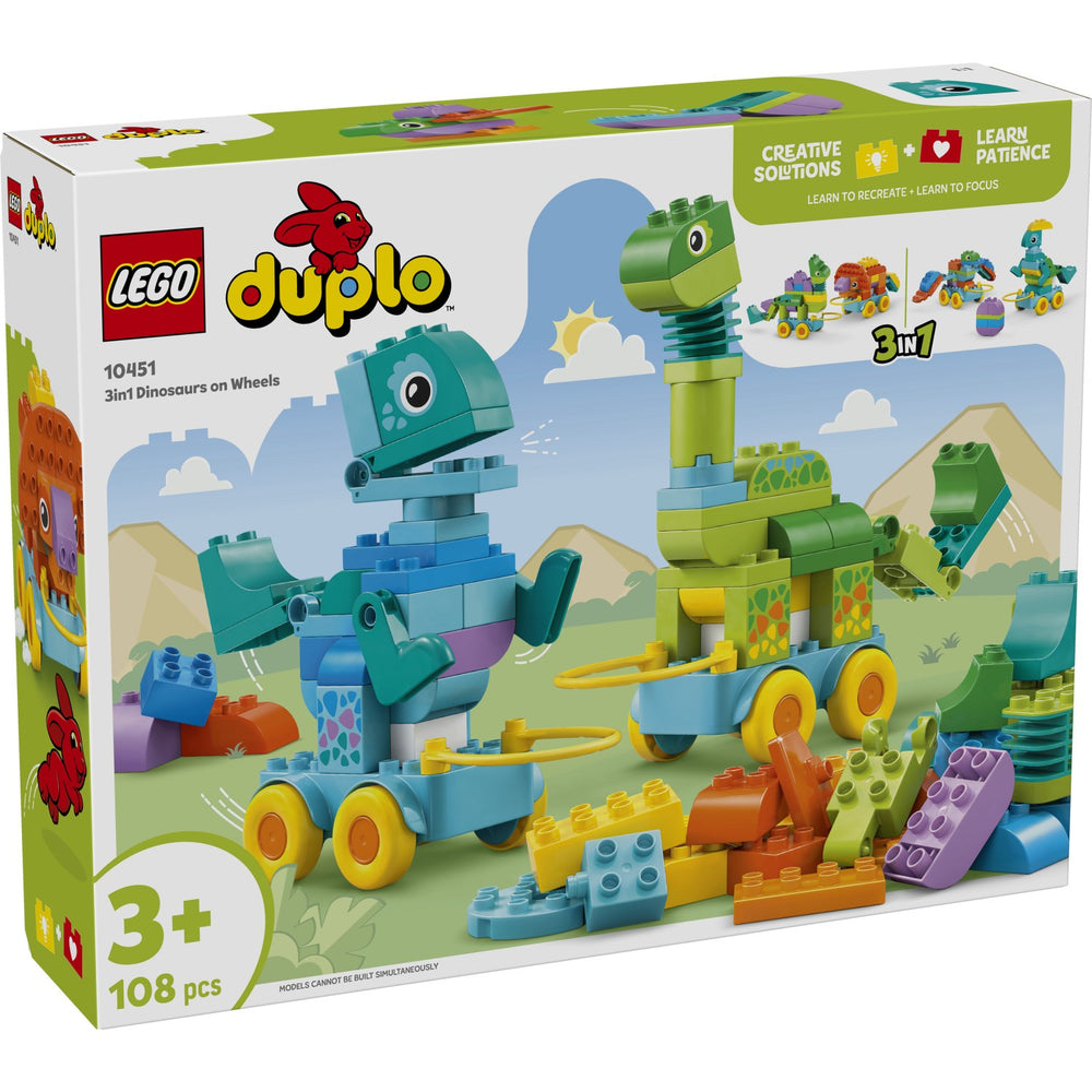 Køb LEGO® DUPLO Town - 3-i-1-dinosaurer På Hjul 10451