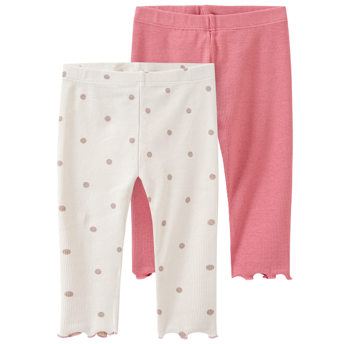 Topomini 2 Newborn Leggings mit Rippstruktur creme / altrosa