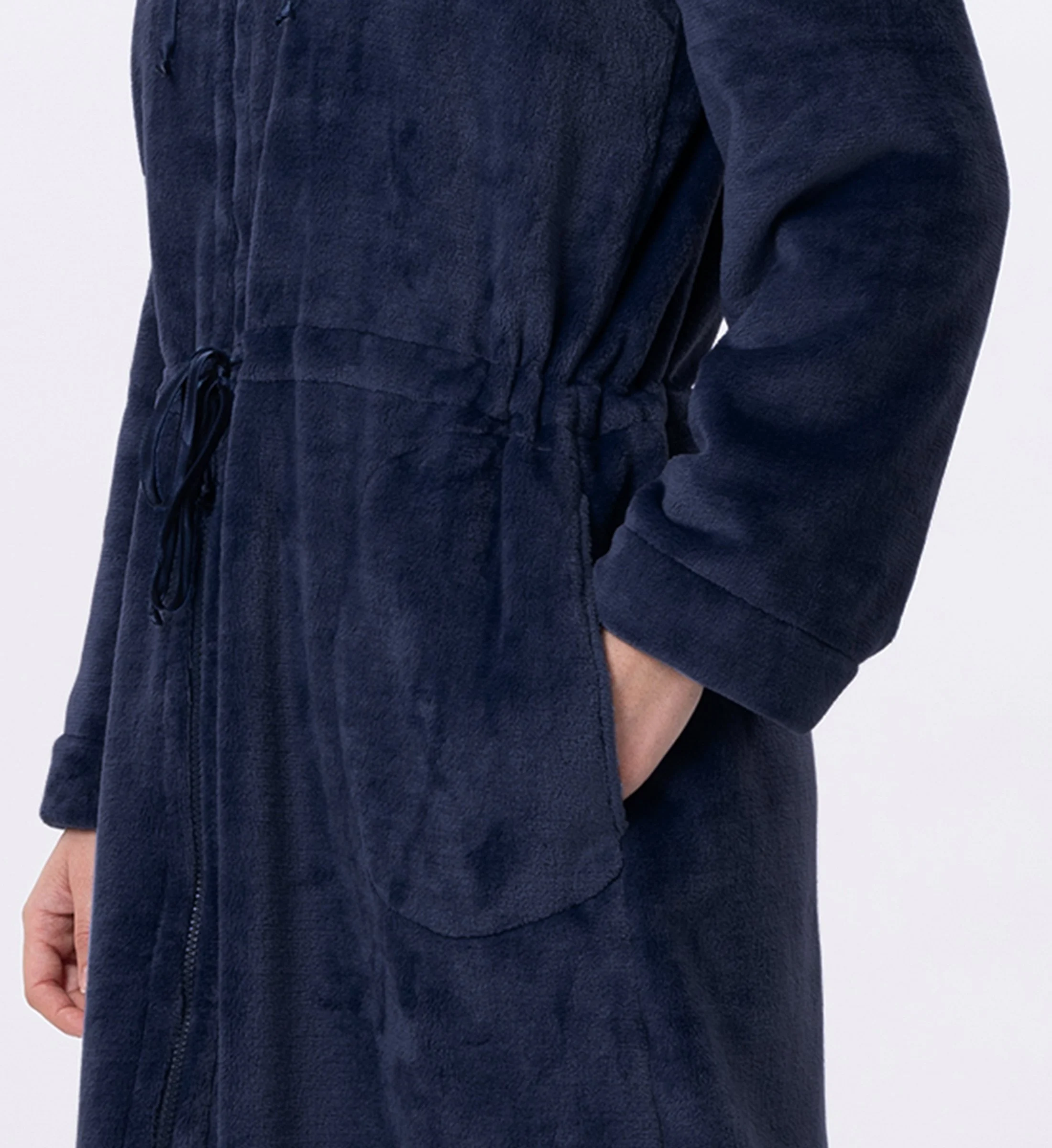 ESSENTIEL 853 - Veste zippée en peluche flanelle | Bleu