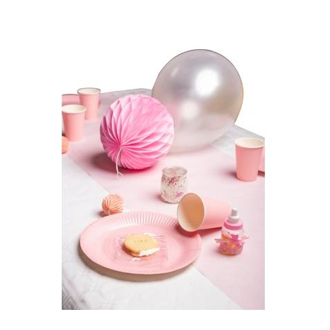 (15er Set) Pappbecher Einweg Papier Becher Party Geschirr Tisch Deko (89114I) - Rosa
