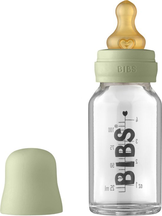 bibs Glazen Babyfles Complete Set Sage 110 ML 1 Stuk