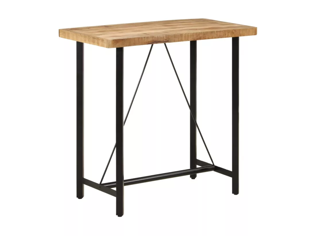 Table de bar 110x55x107 cm bois massif de manguier et fer