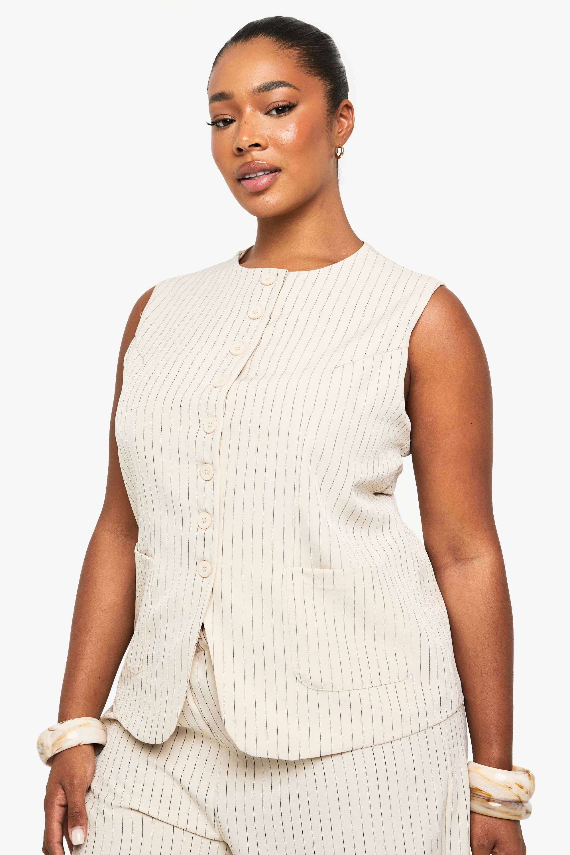 boohoo PLUS GILET À BOUTONS SUR MESURE