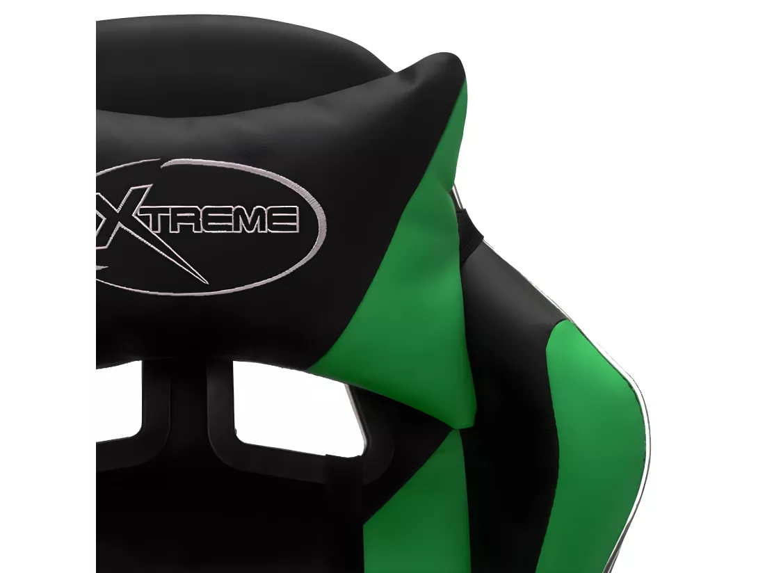 Fauteuil de jeux vidéo avec LED RVB Vert et noir Similicuir