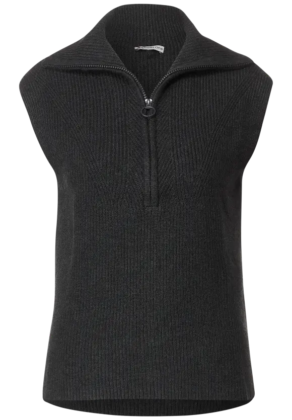Troyer Pullunder mit Zipper - anthracite melange