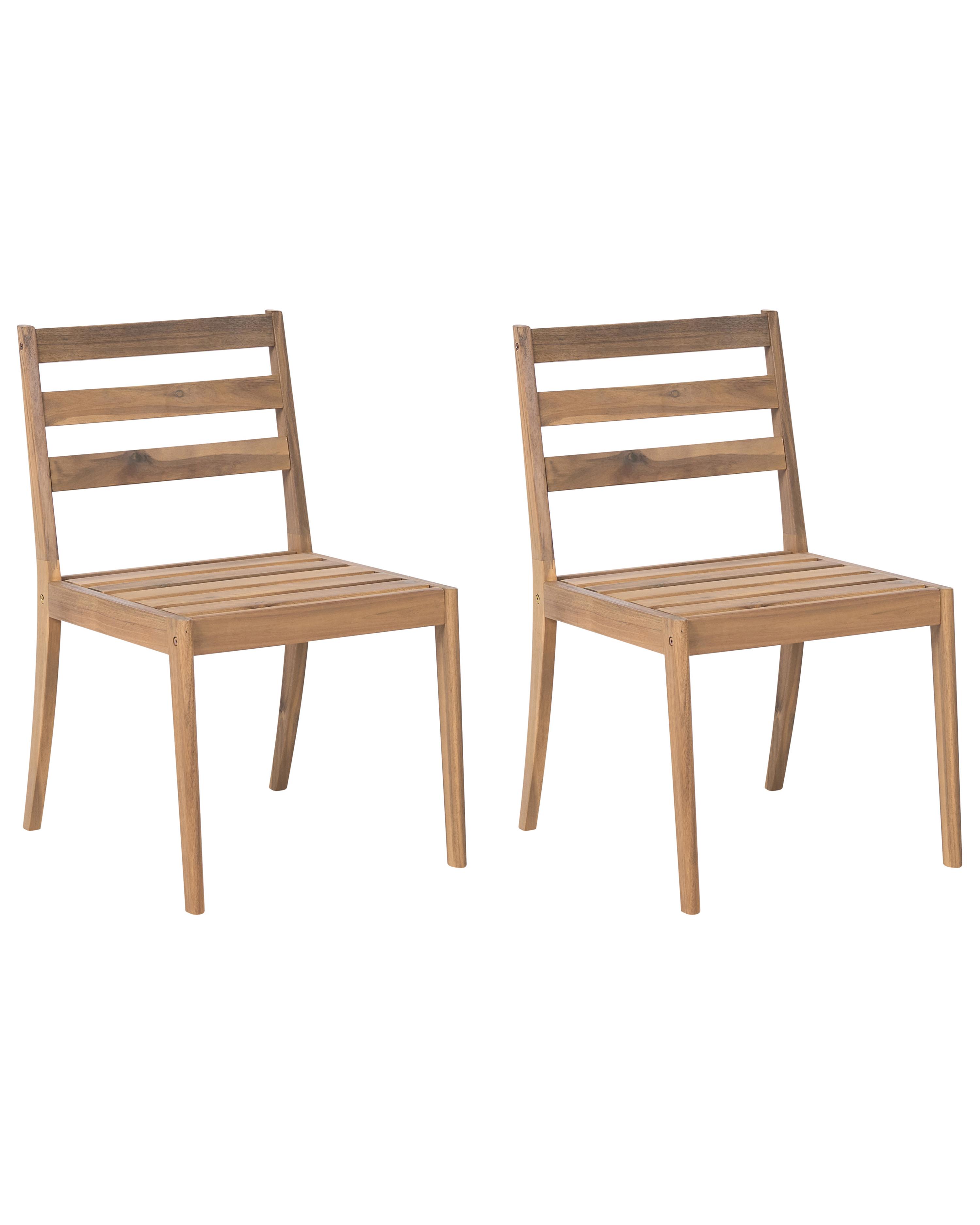 Set van 2 tuinstoelen CHIOGGIA Gecertificeerd acaciahout Lichtbruin